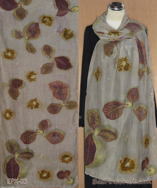 Pashmina Ecoprint Cotton-Silk Tunjung 03