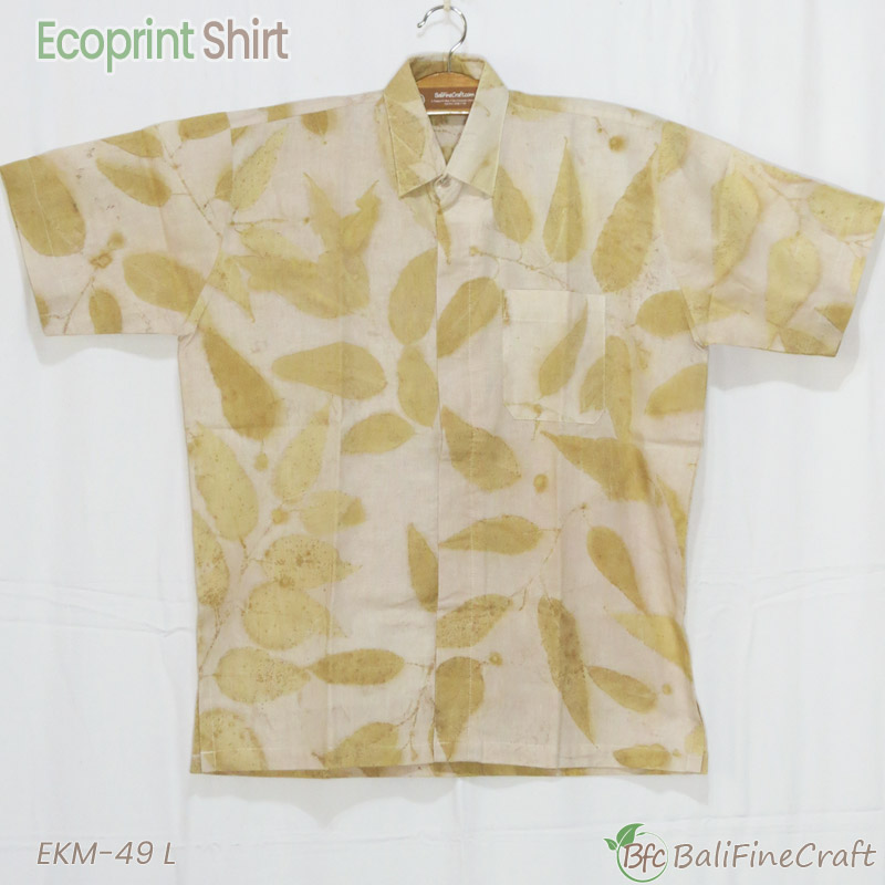 Kemeja Ecoprint Linen Mahoni 49